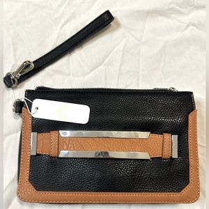 NWT Charming Charlie Tan and Black Clutch